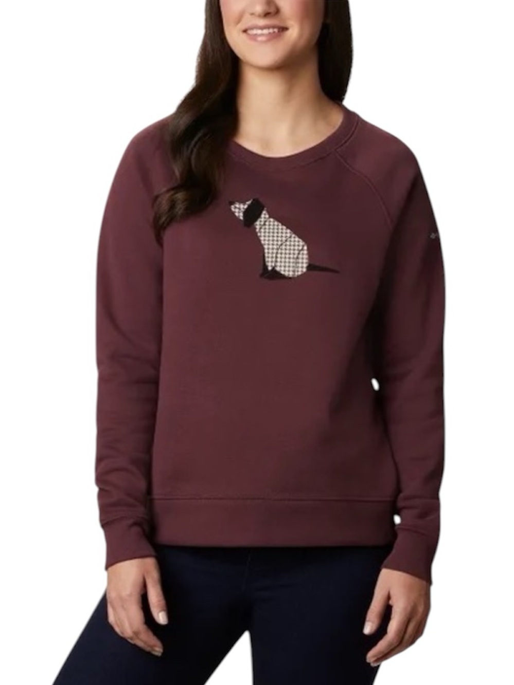 Columbia Women's Burgundy Dog Graphic Crewneck Sweatshirt Size 2X